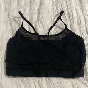 Black mesh sports bra